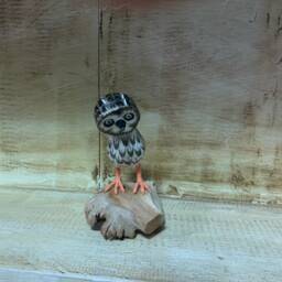 Wooden Painted Owl - thumbnail 2