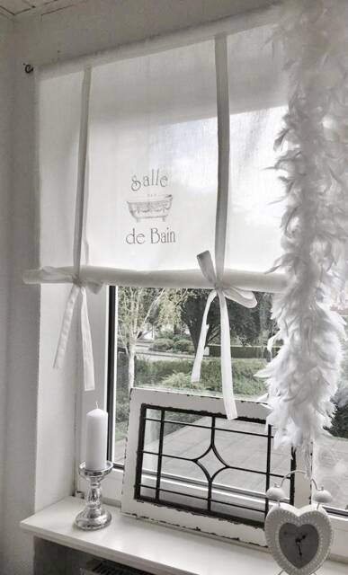 Roman Blind Bathroom Curtain White Country House Nordic Scandinavian Salle De Bain - image 1