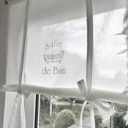 Roman Blind Bathroom Curtain White Country House Nordic Scandinavian Salle De Bain - thumbnail 2