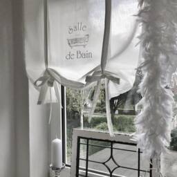 Roman Blind Bathroom Curtain White Country House Nordic Scandinavian Salle De Bain - thumbnail 3