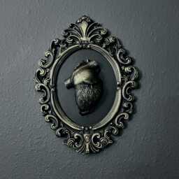 Gothic Solid Framed Heart Wall Decor - thumbnail 2