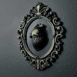 Gothic Solid Framed Heart Wall Decor - thumbnail 3