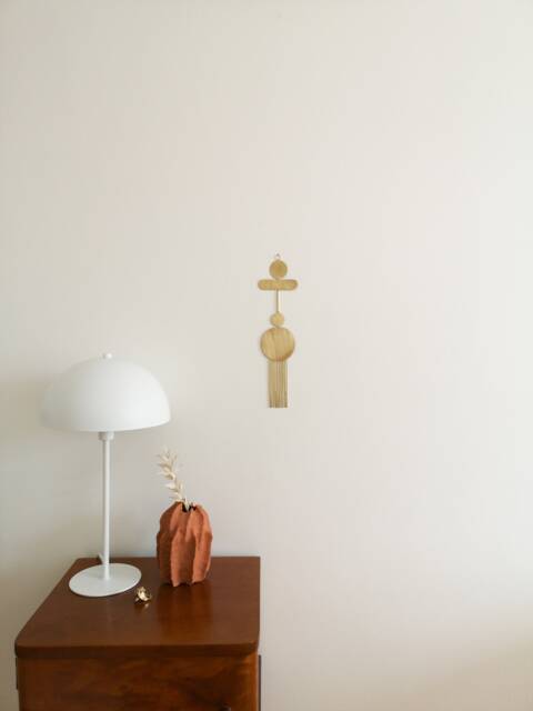 Brass Wall Decor. Boho Sculpture. Mid-Century Modern Art. Abstract Hanging. Moon Decor - image 1
