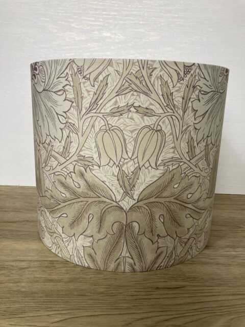 William Morris Lampshade, Grey & White Floral Shade, Silver Decor, Made To Order in Various Sizes/Linings, Housewarming Gift - image 1