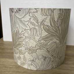 William Morris Lampshade, Grey & White Floral Shade, Silver Decor, Made To Order in Various Sizes/Linings, Housewarming Gift - thumbnail 3