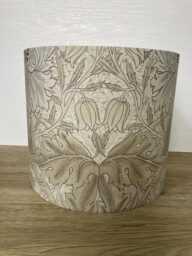 William Morris Lampshade, Grey & White Floral Shade, Silver Decor, Made To Order in Various Sizes/Linings, Housewarming Gift - thumbnail 1