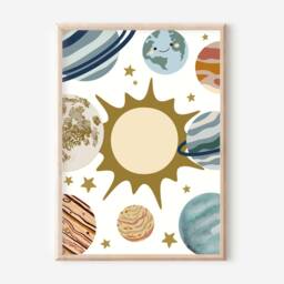 Set Of 3 Space Prints With A Personalised Rocket Print. Perfect For Nursery, Bedroom Or Playroom - Prints Only - thumbnail 3
