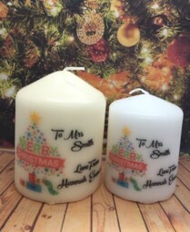 Personalised Teacher Teaching Assistant Christmas Thank You Candle Gift Choice Of 4 Designs - thumbnail 2