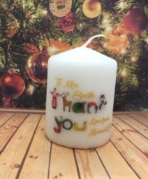 Personalised Teacher Teaching Assistant Christmas Thank You Candle Gift Choice Of 4 Designs - thumbnail 4