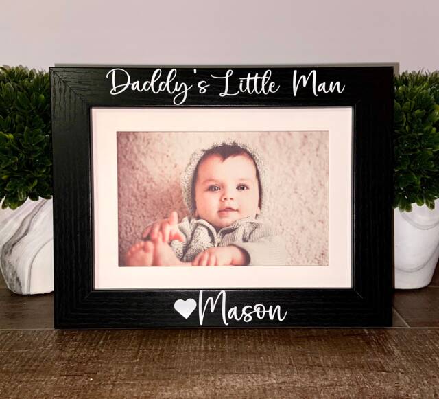 Daddy's Little Man Personalized Picture Frame Gift, Fathers Day Dad New Dad First Father's Day, Daddy & Me, Gift - image 1