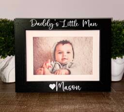 Daddy's Little Man Personalized Picture Frame Gift, Fathers Day Dad New Dad First Father's Day, Daddy & Me, Gift - thumbnail 1