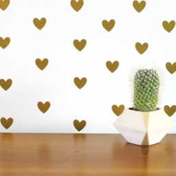 Heart Wall Decals, Gold Stickers, Peel & Stick Hearts, Nursery Decor, Removable Vinyl Accent Decor - thumbnail 2