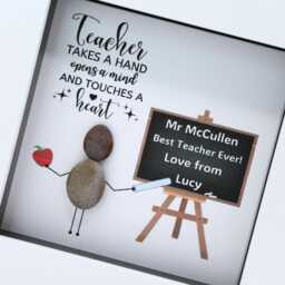 Personalised Teacher Pebble Art Handmade Thank You Gift - thumbnail 2