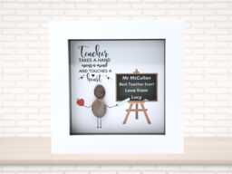 Personalised Teacher Pebble Art Handmade Thank You Gift - thumbnail 1