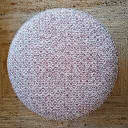 Small Round Ottoman - Upholstered Footstool in James Hare Flori Fabric Extra Seating & Side Table - thumbnail 2