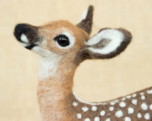 Made To Order Needle Felted Deer Fawn Custom Needle Felted Animal Sculpture - image 1