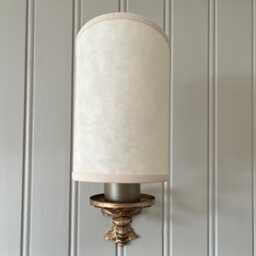 Mottled Parchment - Handmade, Candle Clip Half Shield Lampshade For Wall Lights
