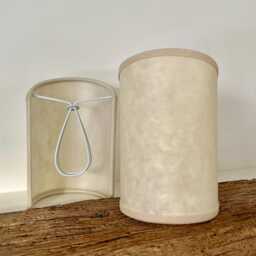 Mottled Parchment - Handmade, Candle Clip Half Shield Lampshade For Wall Lights - thumbnail 3