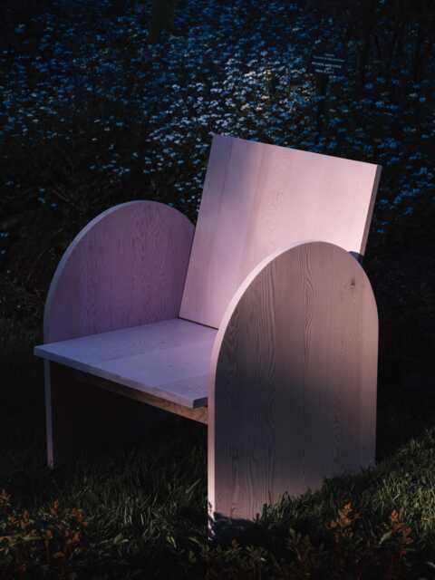 Handmade Solid Wood Accent Chair Memphis Retro Style, Canadian Douglas Fir - image 1
