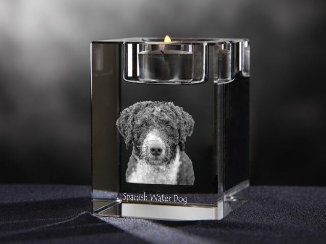 Spanish Water Dog - Crystal Candlestick With Dog, Souvenir, Decoration, Limited Edition, Collection - image 1