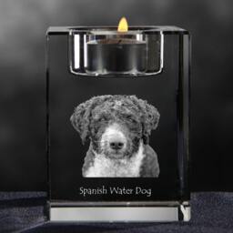 Spanish Water Dog - Crystal Candlestick With Dog, Souvenir, Decoration, Limited Edition, Collection - thumbnail 3