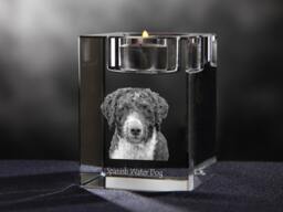 Spanish Water Dog - Crystal Candlestick With Dog, Souvenir, Decoration, Limited Edition, Collection - thumbnail 1