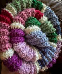 Multi-Colored Crocheted Blanket - thumbnail 1
