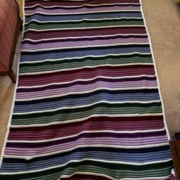 Multi-Colored Crocheted Blanket - thumbnail 4