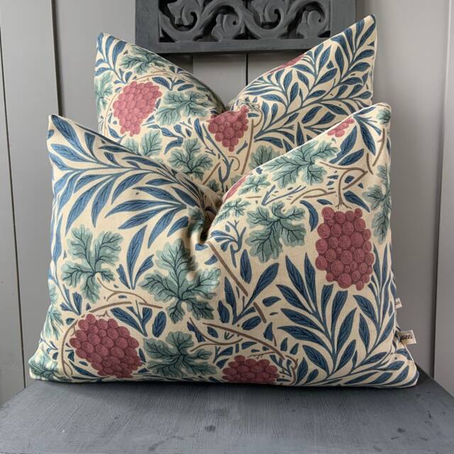 William Morris Luxury Designer Vine Blue Green Cushion Pillow Cover - image 1