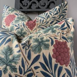 William Morris Luxury Designer Vine Blue Green Cushion Pillow Cover - thumbnail 2