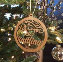 I Love Knitting Christmas Tree Ornament, Ornament, Tree Decoration, Crafty Ornament For Tree, Gift - thumbnail 1