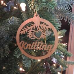 I Love Knitting Christmas Tree Ornament, Ornament, Tree Decoration, Crafty Ornament For Tree, Gift - thumbnail 2