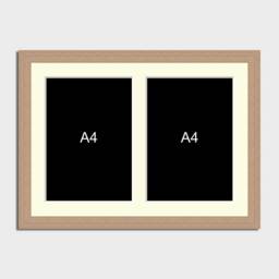 Multi Photo Picture Frame To Hold 2 A4 Certificates - 20mm Oak Veneer Frame - thumbnail 2