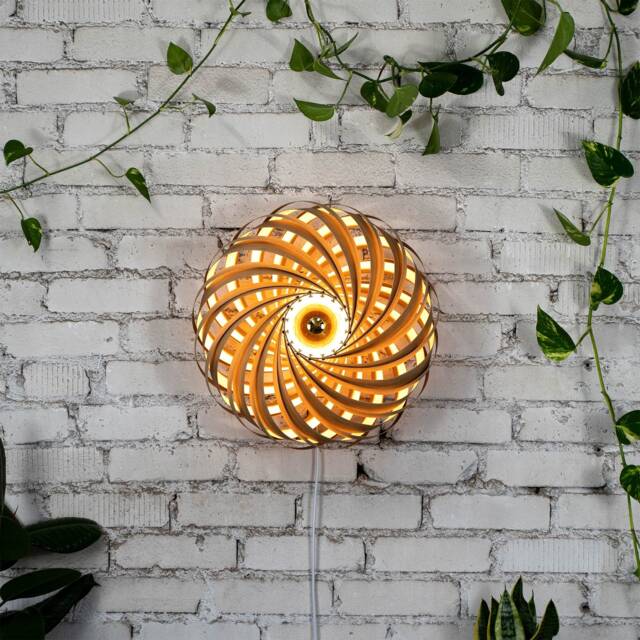 Designer Wall Lamp Made Of Oak Wood. Handmade Wooden From Cologne Studio - image 1