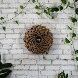 Designer Wall Lamp Made Of Oak Wood. Handmade Wooden From Cologne Studio - thumbnail 2