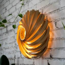 Designer Wall Lamp Made Of Oak Wood. Handmade Wooden From Cologne Studio - thumbnail 3