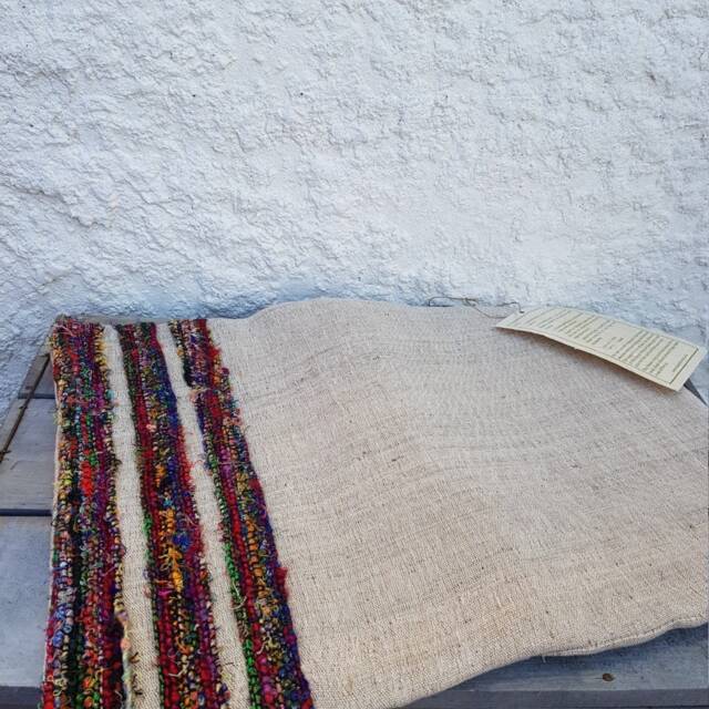 Nettle Cushion Covers With Recycled Sari Silk Trim - image 1