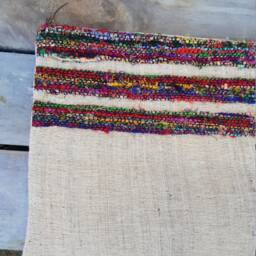 Nettle Cushion Covers With Recycled Sari Silk Trim - thumbnail 3