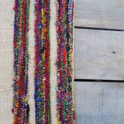 Nettle Cushion Covers With Recycled Sari Silk Trim - thumbnail 2