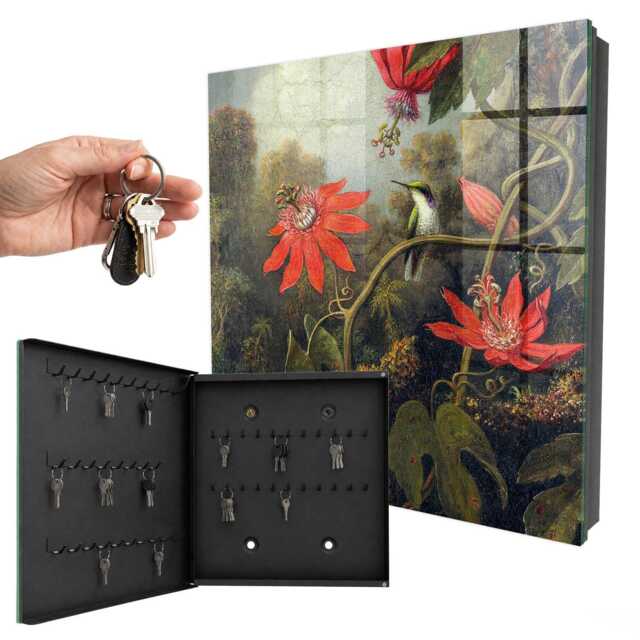 The Exoticism Of Nature Wall Mounted Key Cabinet, Green Box For Home, Painterly Nature, Lovers And - image 1