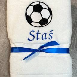 Name Towel With Soccer Ball - thumbnail 2