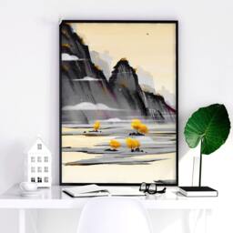 Trendy Japandi Set Of 3 Framed Wall Art Prints For Living Room Decor, Japanese Zen Large Gallery Hanging New Apartment Decor - thumbnail 2