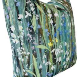 High End Luxury Designer Linen Floral Garden Green Handmade Cushion Cover Interior Decorative - thumbnail 2