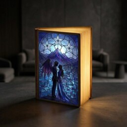 Feyre Rhysand Velaris Book Lamp, Acotar Inspired Night Light, Romantic Fantasy Reader Gift, Sarah J Maas Fan City Of Starlight - thumbnail 4