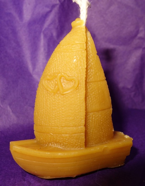 Pure Beeswax Candle - Sailboat - image 1