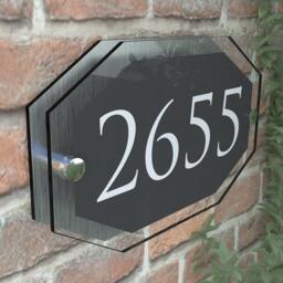 Contemporary House Sign Plaques Door Number 1 - 9999 Personalised Name Plate - Apexa5-28Wa-S-C - thumbnail 3