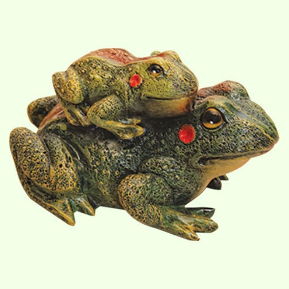 Garden Figure Frog Statue Green Toad Feng Shui Keepsake Gifts Outdoor Back Yard Pond Lake Animal Flowerbed Sculpture Babyshower Decor - image 1