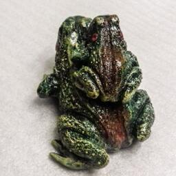 Garden Figure Frog Statue Green Toad Feng Shui Keepsake Gifts Outdoor Back Yard Pond Lake Animal Flowerbed Sculpture Babyshower Decor - thumbnail 3