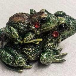 Garden Figure Frog Statue Green Toad Feng Shui Keepsake Gifts Outdoor Back Yard Pond Lake Animal Flowerbed Sculpture Babyshower Decor - thumbnail 2