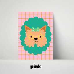 Dog Face Print - Kids Bedroom Children's Nursery Playroom Retro Bright Colourful Fun Quote Room Decor Girls Teen Cute Doggy - thumbnail 3